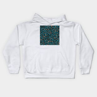 Leopard Pattern in Macaroon on Blue Raspberry Kids Hoodie